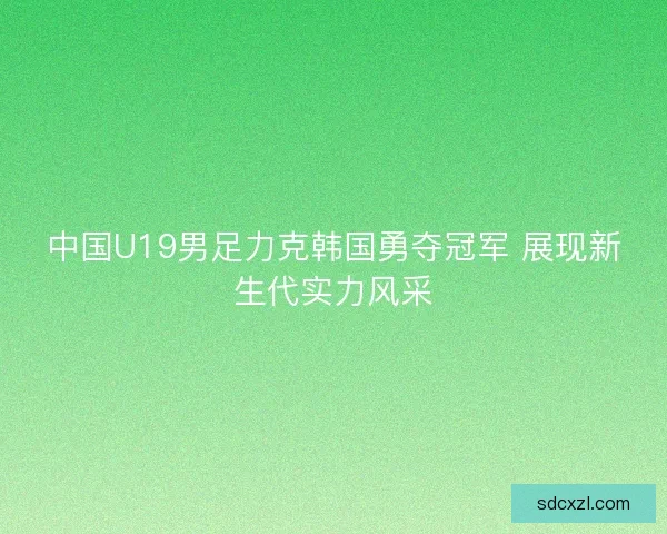 中国U19男足力克韩国勇夺冠军 展现新生代实力风采