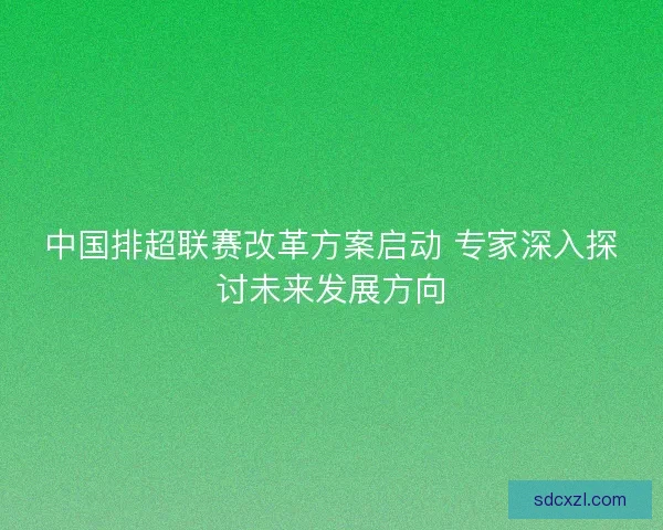 中国排超联赛改革方案启动 专家深入探讨未来发展方向